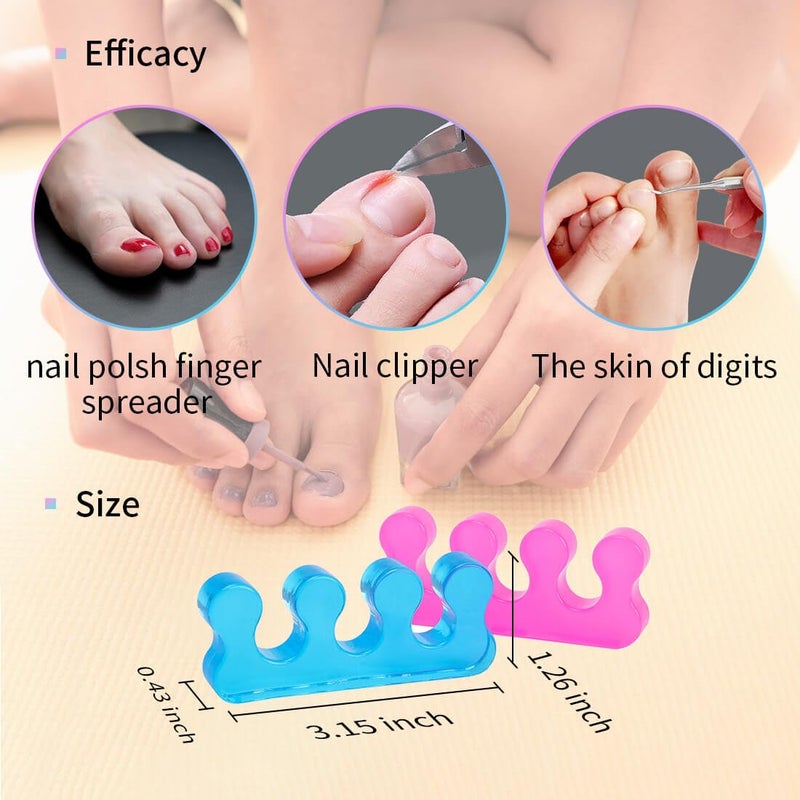 SUNFATT Toe Separators for Women,Toe Spacers for Women,Repeatable Washable Toe Separators,Toe Separators for Nail Polish Application,Soft Gel Pedicure Tools. - Image 2